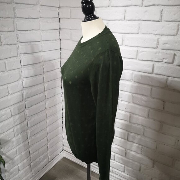 Karl Lagerfeld Paris Ladies Size Large Green Lightweight Round Neck Sweater - Picture 6 of 9